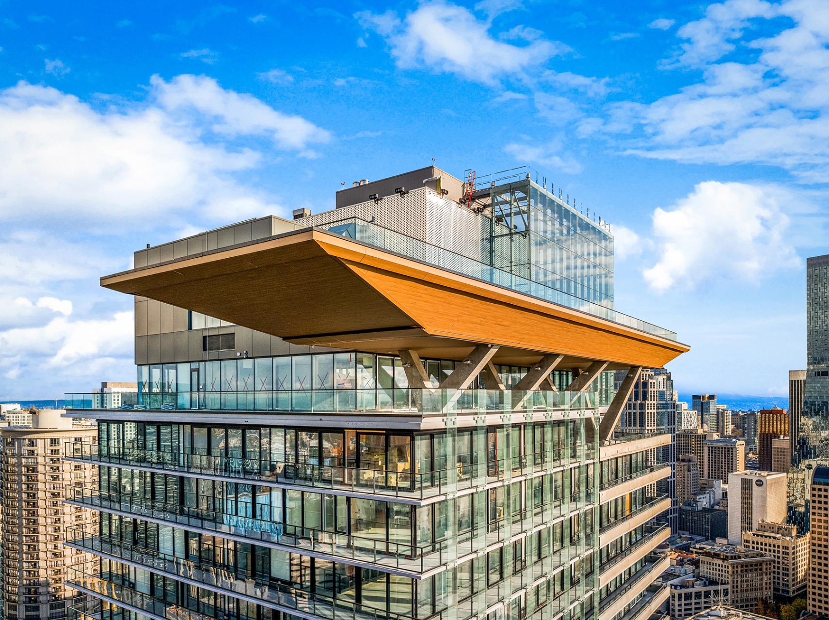 Rooftop sky pool overlooking Seattle